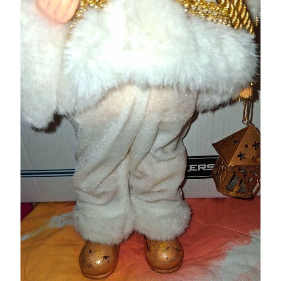 Santa Claus Figurine With Bear & Gold Accents 15" - Picture 3 of 11